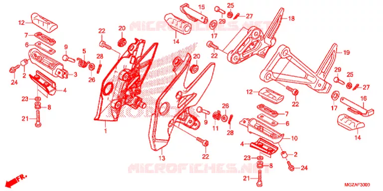 REPOSE PIED Honda MOTO 500 CB 2013  CB500FD