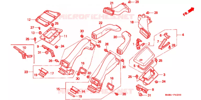 CONDUIT D'AIR Honda MOTO 1500 GOLD-WING 1996  GL1500AT