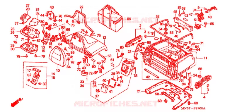 ENSEMBLE TOP CASE Honda MOTO 1500 GOLD-WING 1990  GL1500L