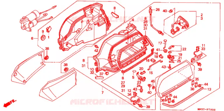 VALISES LATERALES (GL1500L/SEL) Honda MOTO 1500 GOLD-WING 1990  GL1500L