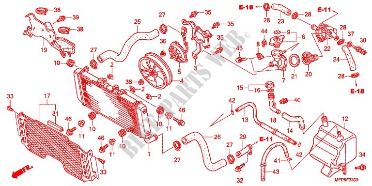 RADIATEUR pour Honda CB 1300 SUPER FOUR ABS de 2016