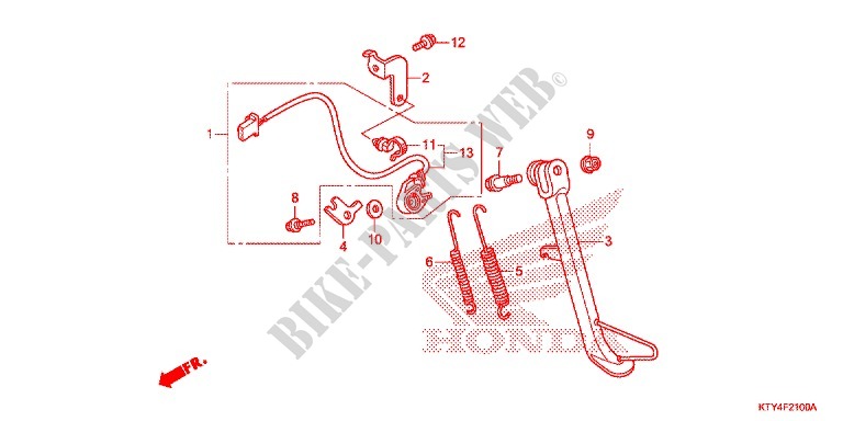 BEQUILLE pour Honda CBR 125 REPSOL de 2012