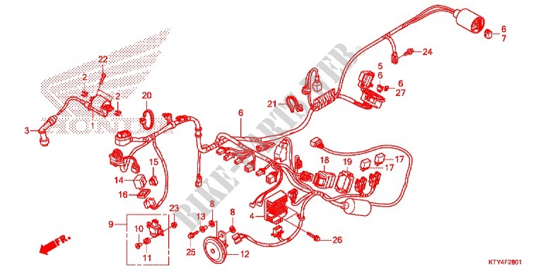 FAISCEAU DES FILS (CBR125RW'11/R'12/RS'12/RT'12) pour Honda CBR 125 REPSOL de 2012