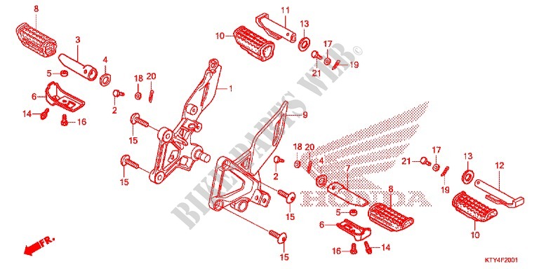 REPOSE PIED (CBR125RW'11/R'12/RS'12/RT'12) pour Honda CBR 125 REPSOL de 2012