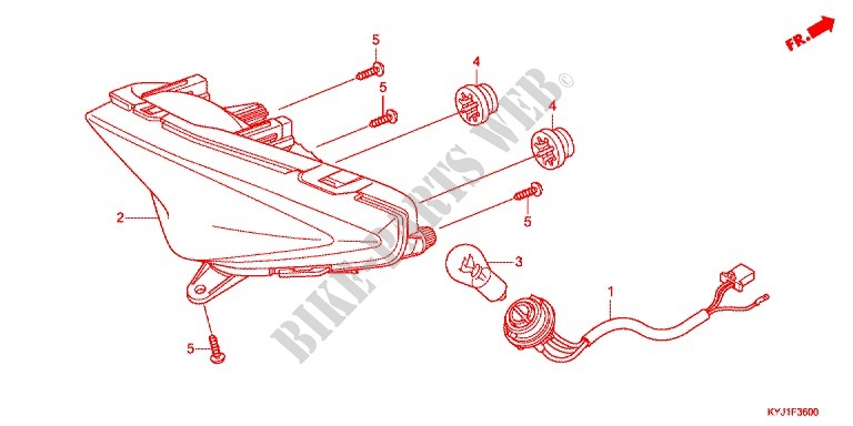 FEU ARRIERE pour Honda CBR 250 R ABS TRICOLORE de 2011