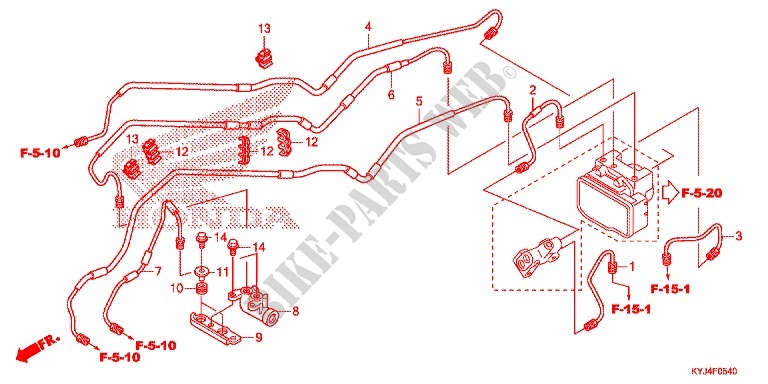 DURITE DE FREIN ARRIERE pour Honda CBR 250 R ABS RED de 2012