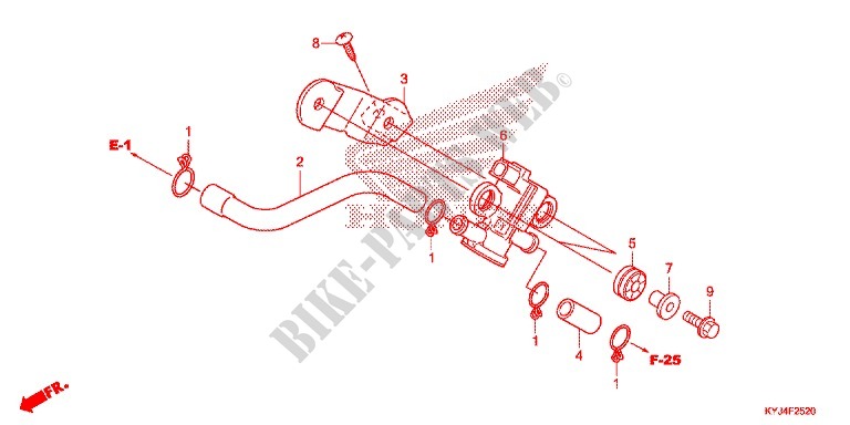 ELECTROVANNE D'INJECTION D'AIR pour Honda CBR 250 R ABS RED de 2012