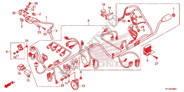 FAISCEAU DES FILS (CBR250RA) pour Honda CBR 250 R ABS de 2013