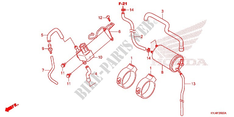 RESERVOIR DE RECYCLAGE DES GAZ pour Honda CBR 250 R ABS de 2013