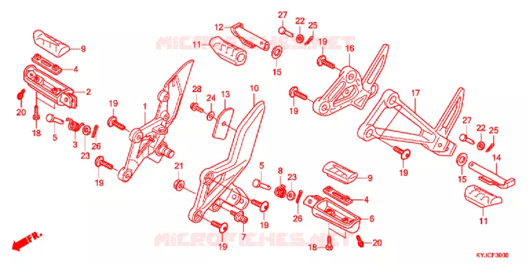 REPOSE PIED Honda MOTO 250 CBR 2012  CBR250RC