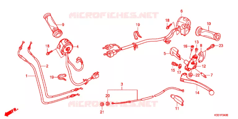 LEVIER DE GUIDON - CABLE - COMMODO Honda MOTO 250 CBR 2015  CBR250RF