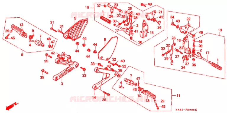 REPOSE PIED Honda MOTO 250 CBR 1990  CBR250RRL_II
