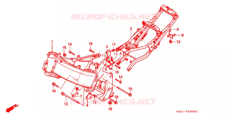 CADRE Honda MOTO 250 CBR 1995  CBR250RRR_II