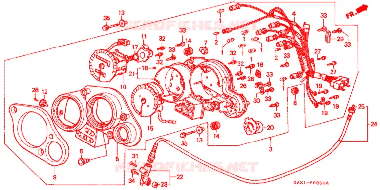 COMPTEUR Honda MOTO 250 CBR 1995  CBR250RRR_II