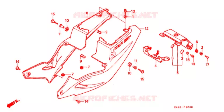 COUVERCLES LATERAUX Honda MOTO 250 CBR 1994  CBR250RRR_II