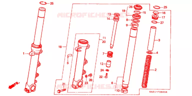 FOURCHE Honda MOTO 250 CBR 1994  CBR250RRR_II