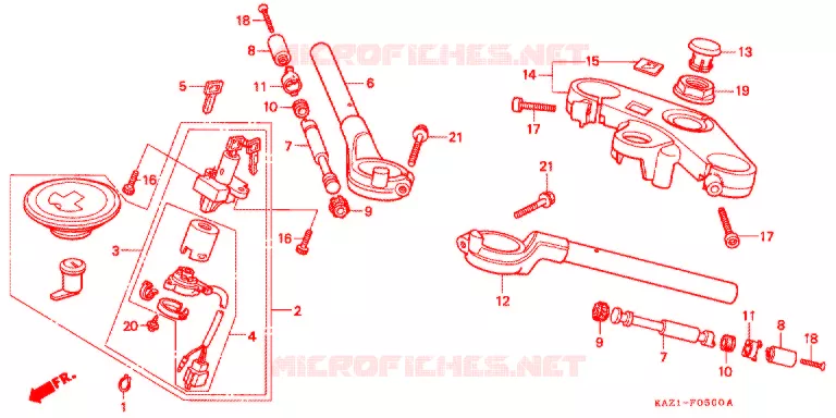 GUIDON - TE DE FOURCHE Honda MOTO 250 CBR 1995  CBR250RRR_II
