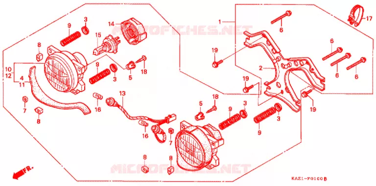PHARE Honda MOTO 250 CBR 1994  CBR250RRR_II
