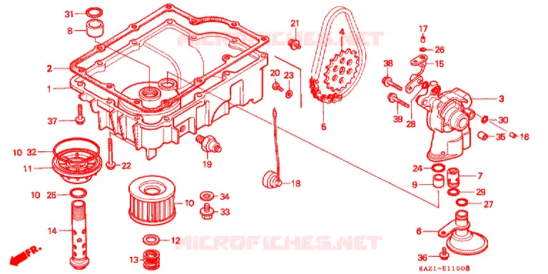 POMPE A HUILE - CARTER D'HUILE Honda MOTO 250 CBR 1995  CBR250RRR_II