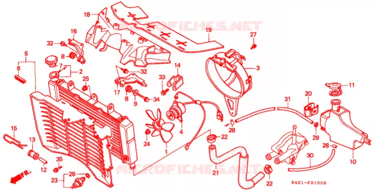 RADIATEUR Honda MOTO 250 CBR 1996  CBR250RRR_II