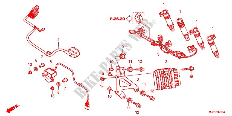 FAISCEAU SECONDAIRE pour Honda CBR 600 RR HRC TRICOLOR de 2013