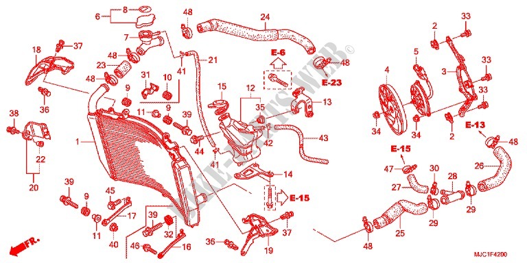 RADIATEUR pour Honda CBR 600 RR HRC TRICOLOR de 2013
