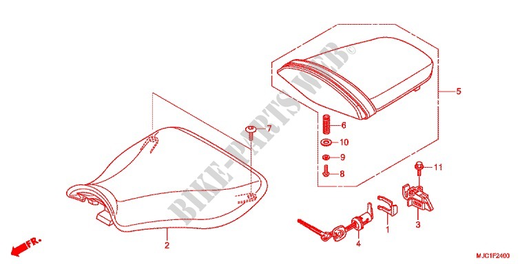 SELLE pour Honda CBR 600 RR HRC TRICOLOR de 2013