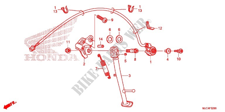 BEQUILLE pour Honda CBR 600 RR RED de 2013