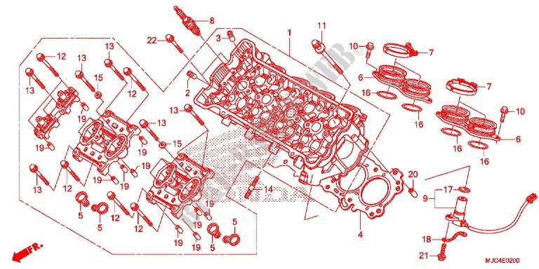CULASSE pour Honda CBR 600 RR RED de 2013