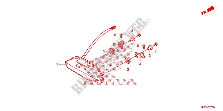 FEU ARRIERE pour Honda CBR 600 RR RED de 2013