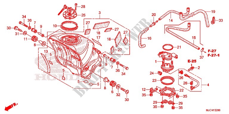 RESERVOIR A CARBURANT   POMPE A ESSENCE pour Honda CBR 600 RR RED de 2013