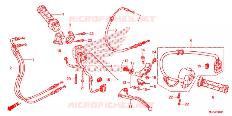 LEVIER DE GUIDON - CABLE - COMMODO Honda MOTO 600 CBR 2014  CBR600RRE