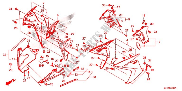 CARENAGES INFERIEUR pour Honda CBR 650 F ABS de 2015