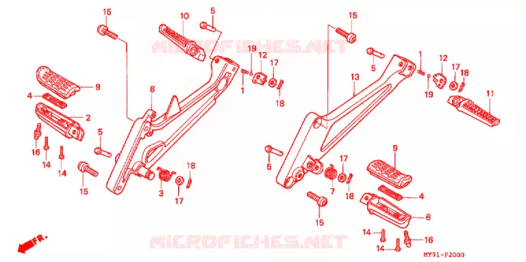 REPOSE PIED Honda MOTO 400 CB 1995  CB400F3S