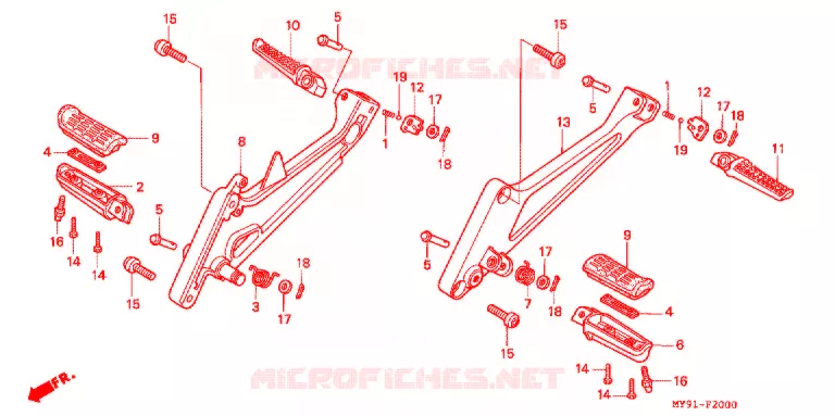 REPOSE PIED Honda MOTO 400 CB 1997  CB400F3V
