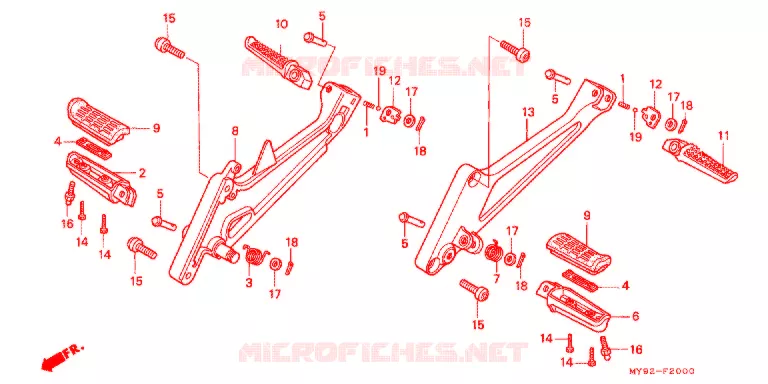 REPOSE PIED Honda MOTO 400 CB 1994  CB400KP