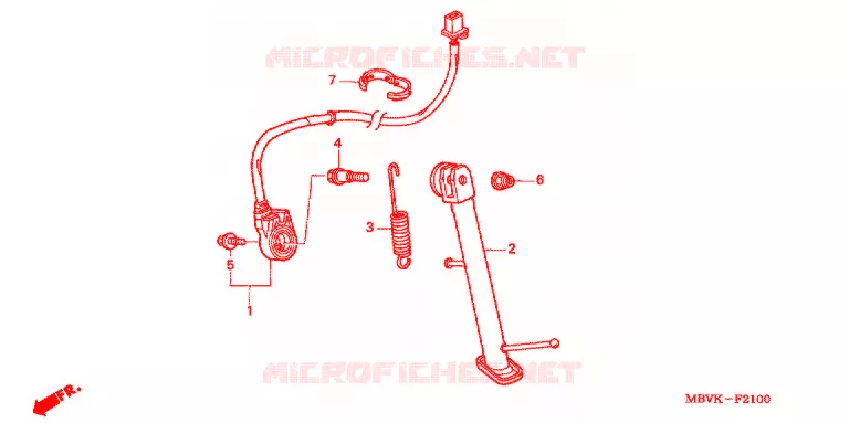 BEQUILLE LATERALE Honda MOTO 400 CB 2003  CB400SS2