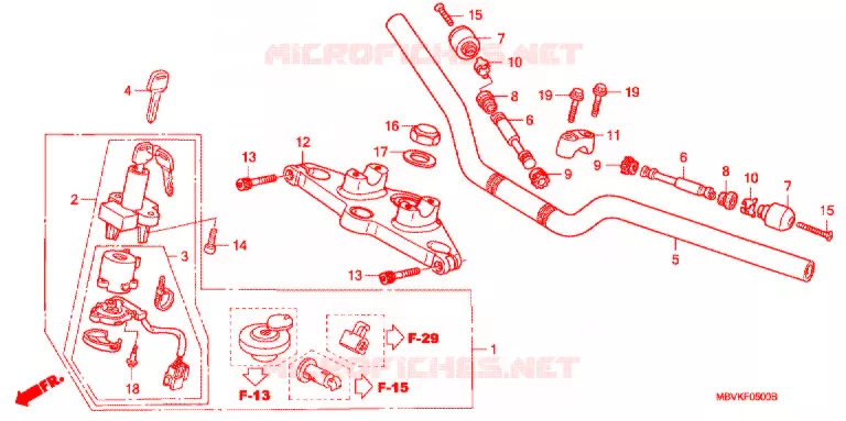 GUIDON - TE DE FOURCHE (CB400SS2) Honda MOTO 400 CB 2003  CB400SS2