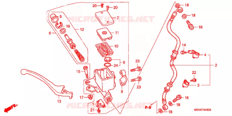 MAITRE CYLINDRE DE FREIN AVANT Honda MOTO 400 CB 2003  CB400SS2