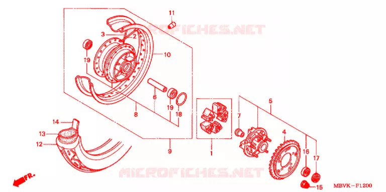 ROUE ARRIERE Honda MOTO 400 CB 2003  CB400SS2