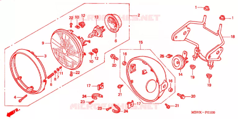 PHARE Honda MOTO 400 CB 2004  CB400SS4_III