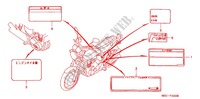 ETIQUETTE DE PRECAUTIONS pour Honda CB 400 FOUR With Speed warning light de 1997