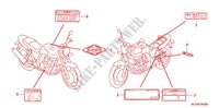ETIQUETTE DE PRECAUTIONS (CB4006,7,8/A8) pour Honda CB 400 SUPER FOUR ABS VTEC REVO Two tone de 2008