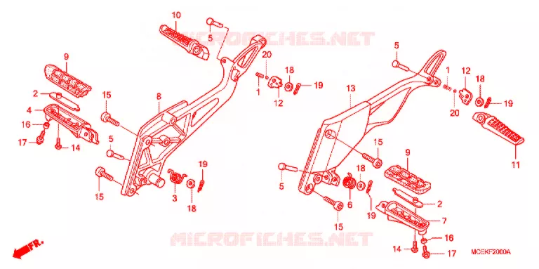 REPOSE PIED Honda MOTO 400 CB 2008  CB400A8