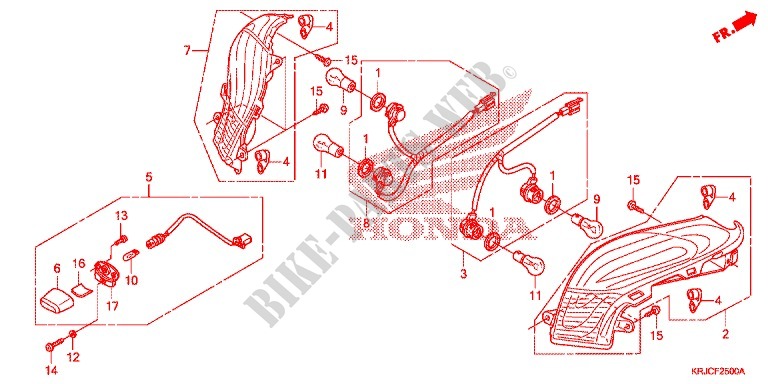 FEUX ARRIERE pour Honda S WING 125 ABS 3E de 2012