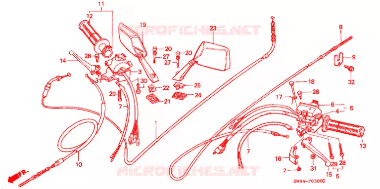 COMMODOS - POIGNEES Honda SCOOTER 80 ELITE 1993  CH80P