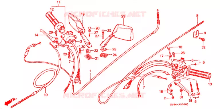COMMODOS - POIGNEES Honda SCOOTER 80 ELITE 1996  CH80T