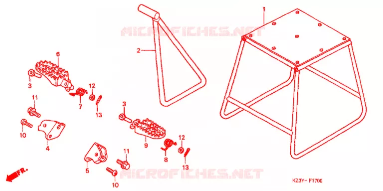 REPOSE PIED Honda MOTO 250 CR 2001  CR250R1