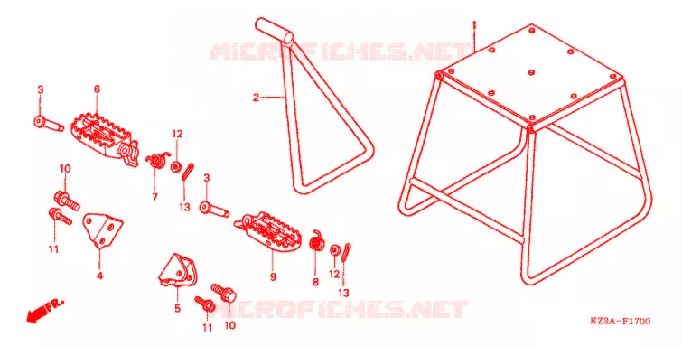 REPOSE PIED Honda MOTO 250 CR 2002  CR250R2