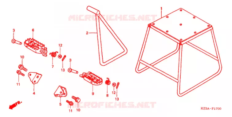 REPOSE PIED Honda MOTO 250 CR 2004  CR250R4